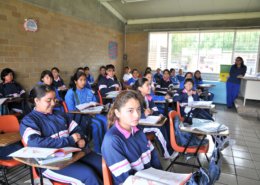 Students in class at Colegio Meyalli, Mexico.
