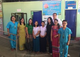 Staff outside the Rose Clinic in Thanlyin, Myanmar.
